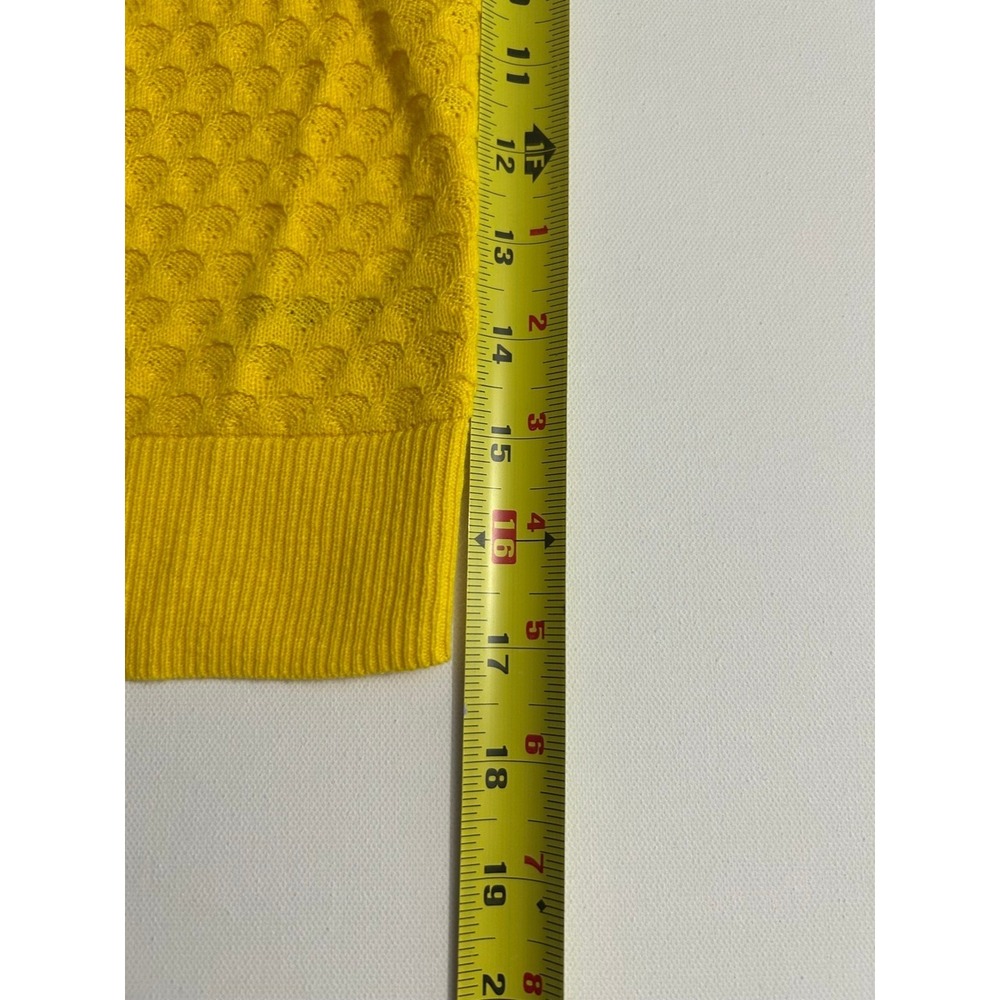 Merona Yellow Textured Knit Cardigan, V-Neck Button Front, Size XXL - Picture 3 of 7